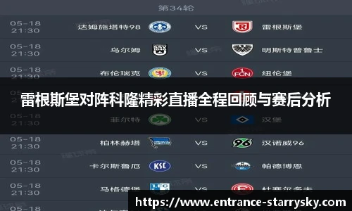 雷根斯堡对阵科隆精彩直播全程回顾与赛后分析